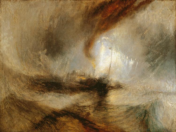 J.M.W. Turner Snow Storm-Steam Boat off a Harbour's Mouth making signals in shallow Water,and going by the Lead. (mk09 oil painting picture